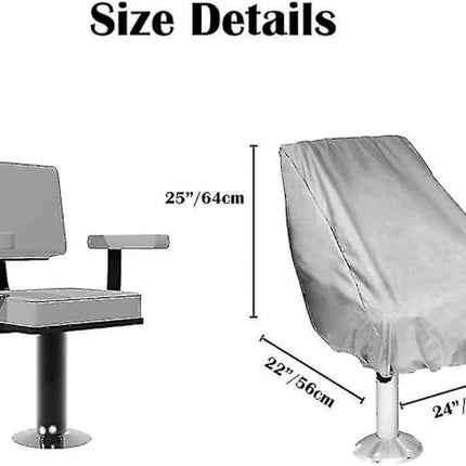 Seat Covers - Waterproof Outdoor Seat Covers for Pontoon Boats, Captain's Chairs - Oxford Fabric Seat Covers for Driver's Seat - 2-Pack.