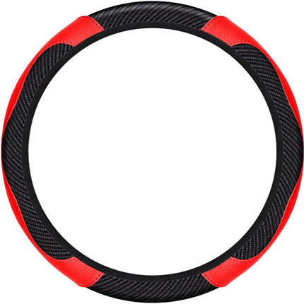 Steering wheel cover - car handle cover - non-slip handle cover - black and red - elastic steering wheel cover.