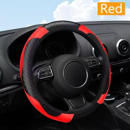 Steering wheel cover - car handle cover - non-slip handle cover - black and red - elastic steering wheel cover.