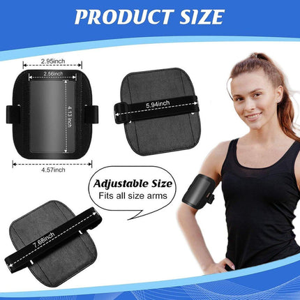 Card Holder - Arm ID Holder - Horizontal - PU Card Holder - Black 2 pieces.