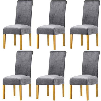 Chair Covers - Set of Velvet Chair Covers - Gray Chair Covers - Stretch Dining Chair Covers - Set of 6.