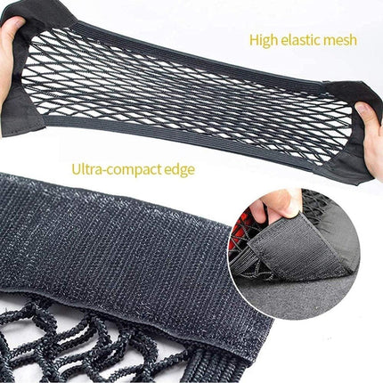 Car Trunk Storage Net (2-Pack) - Storage Bag 50*25cm - With Velcro - Car Seat Storage Net - Universal Net Bag for SUVs, Sedans and Trucks - Suitable for storing mobile phone accessories, water bottles.