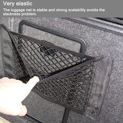 Car Trunk Storage Net (2-Pack) - Storage Bag 50*25cm - With Velcro - Car Seat Storage Net - Universal Net Bag for SUVs, Sedans and Trucks - Suitable for storing mobile phone accessories, water bottles.