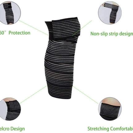 Elastic Knee Brace - Suitable for the Legs - Ideal for Sports Such as Squats, Basketball, Running, Tennis and Football (Black - 1 Piece).