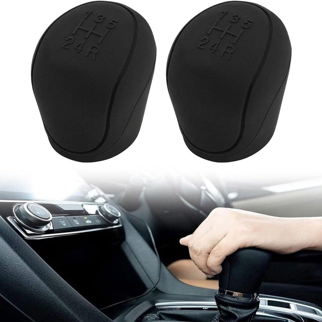 Transmission Lever Cover - Car Gear Shift Knob Cover - Car Gear Shift Knob Protective Cover - Car Round Soft Silicone Anti-slip Gear Shift Knob Cover - Black.