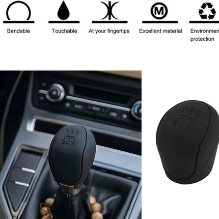 Transmission Lever Cover - Car Gear Shift Knob Cover - Car Gear Shift Knob Protective Cover - Car Round Soft Silicone Anti-slip Gear Shift Knob Cover - Black.