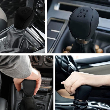 Transmission Lever Cover - Car Gear Shift Knob Cover - Car Gear Shift Knob Protective Cover - Car Round Soft Silicone Anti-slip Gear Shift Knob Cover - Black.