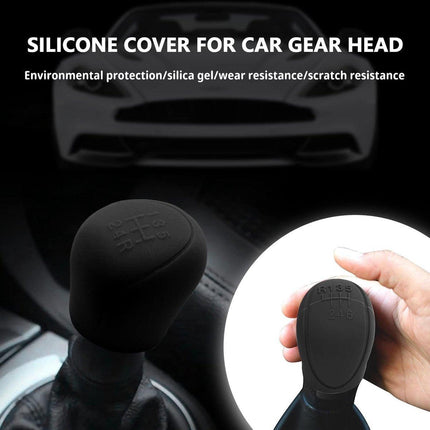 Transmission Lever Cover - Car Gear Shift Knob Cover - Car Gear Shift Knob Protective Cover - Car Round Soft Silicone Anti-slip Gear Shift Knob Cover - Black.