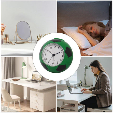 Football Alarm Clock - Silent - Non-ticking Desk Clock | Kids Bedside Clock | Cute football design, easy-to-read analog display, perfect for kids' bedrooms, great birthday gift for boys and girls - vegetable.