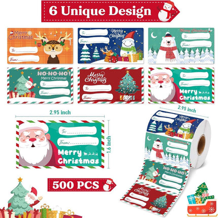 Labels - (500 sheets) - Gift labels - Label stickers - Handwritten labels - Christmas gift labels - Christmas gifts for women, men and mothers - Christmas wrapping paper - Christmas decorations - 7.5*4 cm.