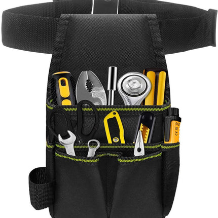Tool Bag - Hardware Tool Bag - Hardware Storage Bag - Waist Bag - Small Oxford Canvas Tool Bag - with Adjustable Nylon Waist Strap, Suitable for Electricians, Carpenters, and Repair Technicians..