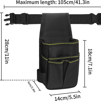 Tool Bag - Hardware Tool Bag - Hardware Storage Bag - Waist Bag - Small Oxford Canvas Tool Bag - with Adjustable Nylon Waist Strap, Suitable for Electricians, Carpenters, and Repair Technicians..