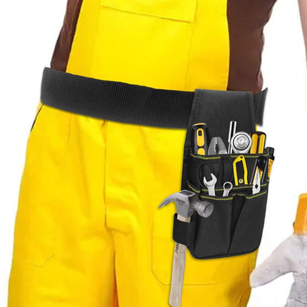 Tool Bag - Hardware Tool Bag - Hardware Storage Bag - Waist Bag - Small Oxford Canvas Tool Bag - with Adjustable Nylon Waist Strap, Suitable for Electricians, Carpenters, and Repair Technicians..