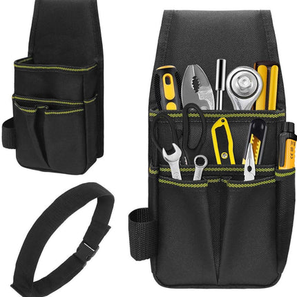 Tool Bag - Hardware Tool Bag - Hardware Storage Bag - Waist Bag - Small Oxford Canvas Tool Bag - with Adjustable Nylon Waist Strap, Suitable for Electricians, Carpenters, and Repair Technicians..