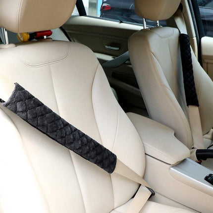 2 Extended Seat Belt Covers - Belt Pads - Comfort - Shoulder Covers - Black Seat Belt Covers - Seat Belt Covers - Car, Truck & SUV Accessories (20 inch).