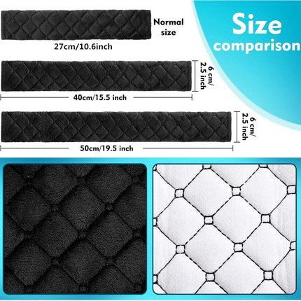 2 Extended Seat Belt Covers - Belt Pads - Comfort - Shoulder Covers - Black Seat Belt Covers - Seat Belt Covers - Car, Truck & SUV Accessories (20 inch).