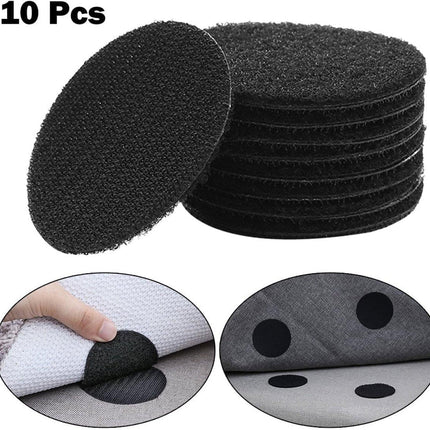 Set of 10 - Removable and Reusable - Trace-Free Adhesive - Sofa Cushion Fastener - Anti-Tread Mat for Bed Sheets.