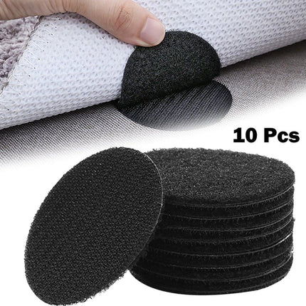 Set of 10 - Removable and Reusable - Trace-Free Adhesive - Sofa Cushion Fastener - Anti-Tread Mat for Bed Sheets.