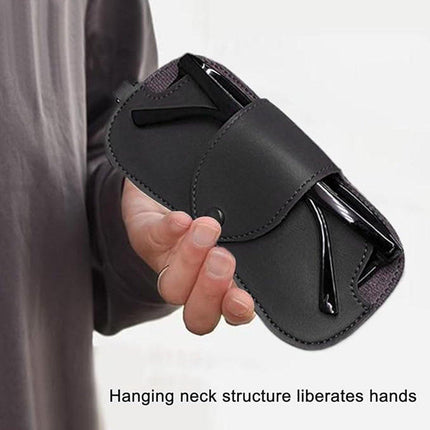 Portable Sunglasses Case - Glasses Case with Neck Strap - Dimensions: 16.5 x 7.4 x 0.9 cm - Compact and Durable Design - Perfect for Hiking, Camping and Traveling - Black.