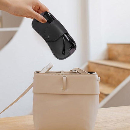 Portable Sunglasses Case - Glasses Case with Neck Strap - Dimensions: 16.5 x 7.4 x 0.9 cm - Compact and Durable Design - Perfect for Hiking, Camping and Traveling - Black.