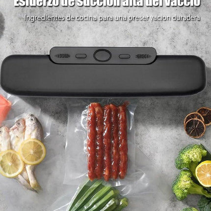 Vacuum Packaging Machine - Household Vacuum Packaging Machine - One-Button Vacuum Packaging Machine for Dry and Wet Food Storage - Includes 50 Vacuum Bags - Compact Vacuum Packaging Machine (Black).
