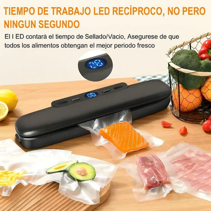 Vacuum Packaging Machine - Household Vacuum Packaging Machine - One-Button Vacuum Packaging Machine for Dry and Wet Food Storage - Includes 50 Vacuum Bags - Compact Vacuum Packaging Machine (Black).