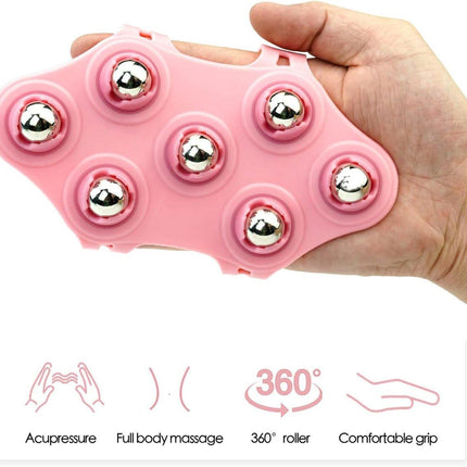 Ball Massage Gloves - Massage Gloves - Portable Body Massage Roller - Palm-Shaped Massage Gloves - Metal Ball Massager.