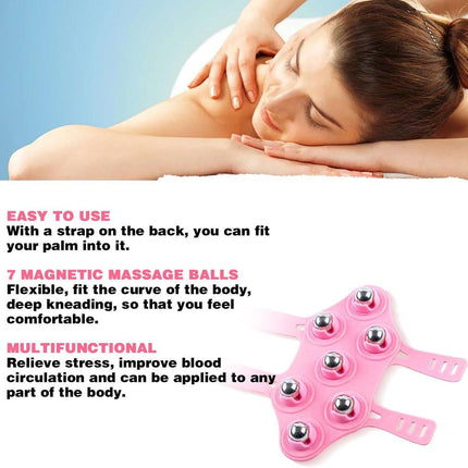 Ball Massage Gloves - Massage Gloves - Portable Body Massage Roller - Palm-Shaped Massage Gloves - Metal Ball Massager.