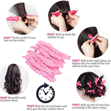 Curling Iron - 20 pieces - Curling iron with sponge - Curling iron for short hair - No heating required - Spiral curling iron - Mini curling iron - Soft and elastic sponge material - Styling tools hair - DIY hair styling tools for women.
