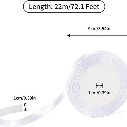 Gift Wrap Ribbon - 22mm Off-White Satin Ribbon - 10mm Wide - Suitable for Gift Wrapping, Valentine's Day Decorations, Heavy Fabrics - Handmade and Wedding Decorations - Gift Wrapping.