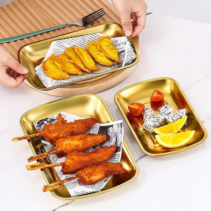 Snackbox Deli Box - Simple stainless steel snack bowl - Fruit and vegetable bowl (gold).
