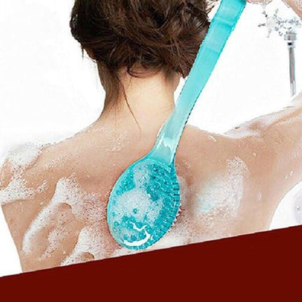 1 piece - Long handle - Household bath brush - Back brush (blue).
