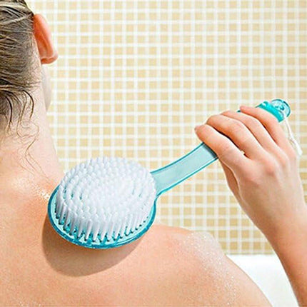 1 piece - Long handle - Household bath brush - Back brush (blue).