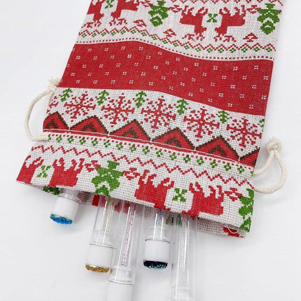 Christmas linen gift bags - 24 pieces - 13x18cm - Christmas decoration for indoors - Reusable - Christmas candy bags with drawstring - Suitable for gift bags for children's parties during the Christmas holidays.