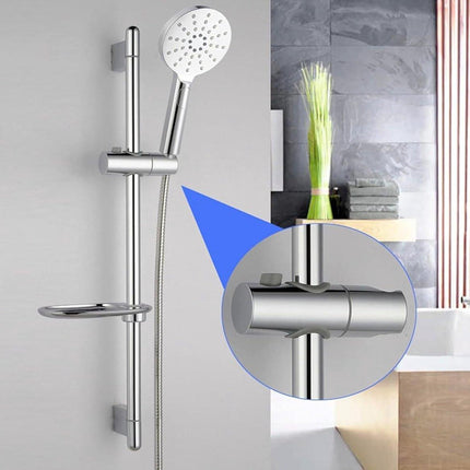 Shower Rod Slide Rail - 24mm Diameter - Handheld Shower Head Holder - Adjustable - ABS Material - Handheld Shower Head - Shower Head - Shower Head Holder - Handheld Shower Head Holder - Shower - Bathroom - Silver - Universal - Suitable for shower rods - E.