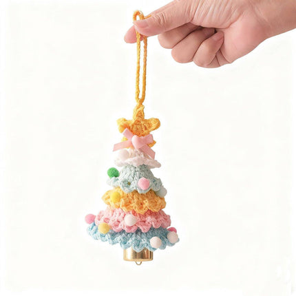 Christmas Decorations - Crochet Christmas Tree Bell Decorations - Small Christmas Decorations - Car Decorations - Style D.