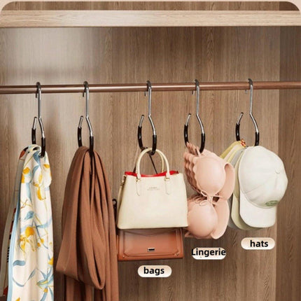 10-pack - Non-slip - Space-saving - Storage rack - Wardrobe belt/scarf hooks - Suitable for displaying hats, vests, ties, shawls (black).