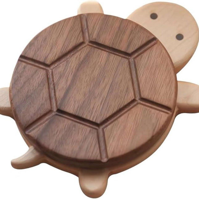 Coasters - Cute coasters - wood - With a stylish turtle design - A fun desk decoration - Perfect for storing all kinds of cups, cutlery and kitchen utensils..