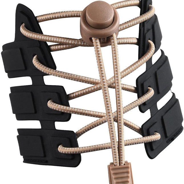 Sneaker Laces 120CM suitable for Sneakers - Elastic laces without a tie - Suitable for students and adults - With strong buckle and quick-release function (Apricot)
