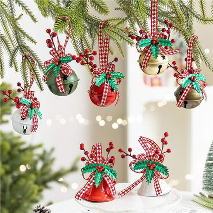 Decoration Christmas Bell Accessories with Bow - Wind Chime Pendant - Home Decoration (4 pieces).