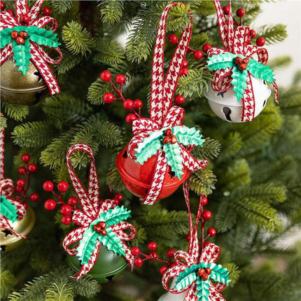 Decoration Christmas Bell Accessories with Bow - Wind Chime Pendant - Home Decoration (4 pieces).