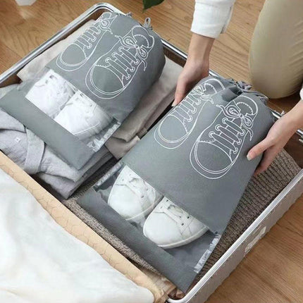 Shoe Bags - 5 Pieces - Shoe Bag - Travel and Storage Bag - Water-Repellent - Travel Organizer - Gray (36*26.5 cm).