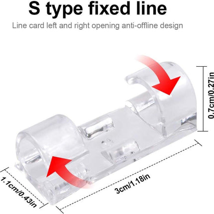 40 7mm Cable Organizer Clips with Adhesive Backing - Wall Mount Cable Clips - Cable Holder with Clips - Cable Clips for Home or Office - Desk Cables - Wall - Cable Management for TV, PC and Laptops.
