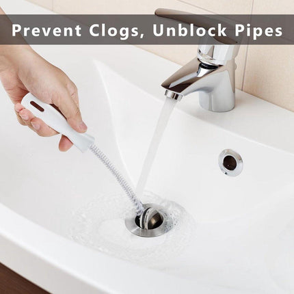 4-piece sink cleaning brush set - Drain brush - 45 cm - Flexible sink cleaning brush - Drain tool - Drain spring - Suitable for kitchen and bathroom drains and overflow pipes.