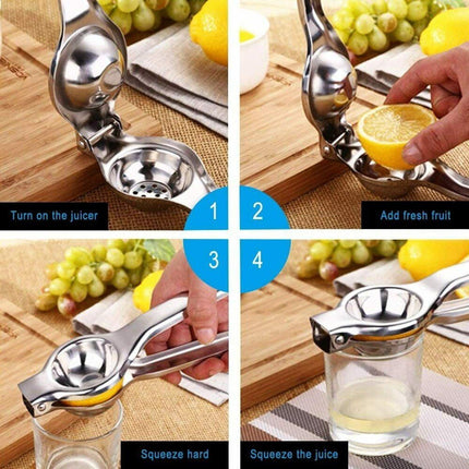 Lemon Juicer - Stainless Steel - Manual Orange Juicer (Silver).