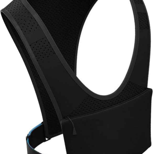 Sport Running Vest - Phone Holder Vest Chest Support - Training and Fitness Equipment - (Black)