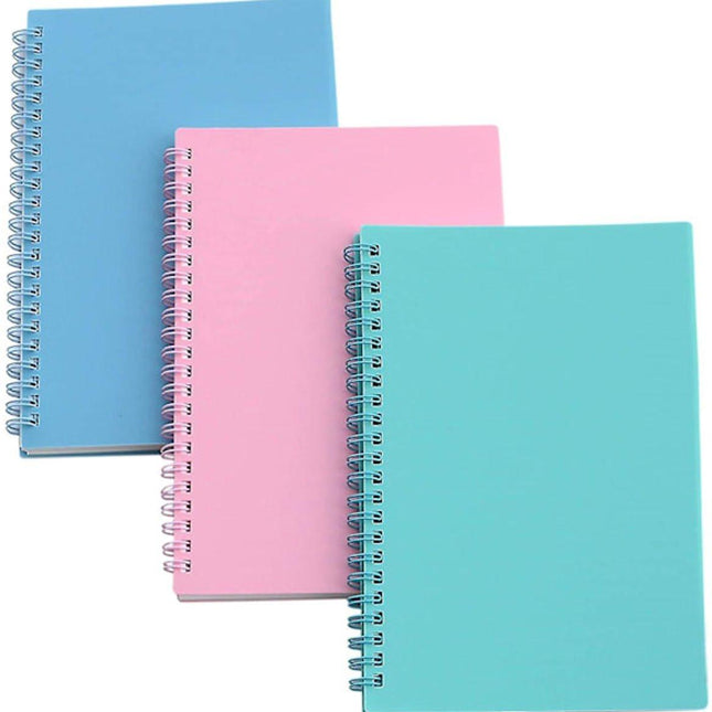Notebooks - Spiral Colors - Minimalist Style and Lines Notebooks - Double Spiral Notebooks - 3-Pack.