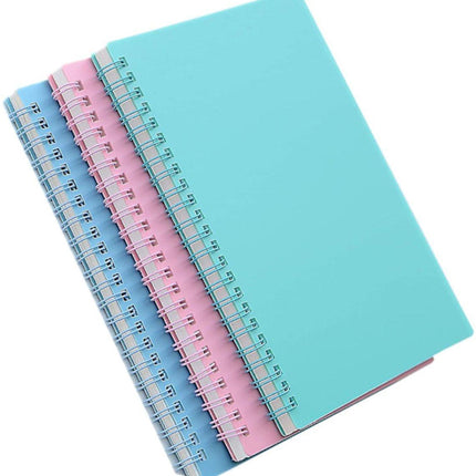 Notebooks - Spiral Colors - Minimalist Style and Lines Notebooks - Double Spiral Notebooks - 3-Pack.