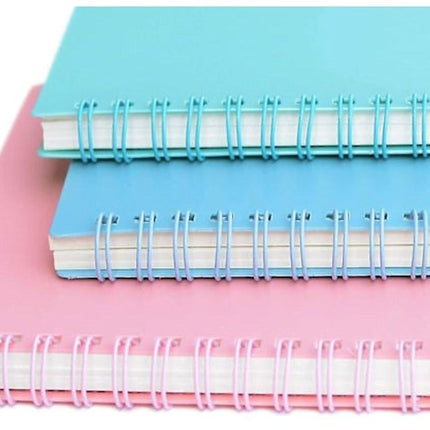 Notebooks - Spiral Colors - Minimalist Style and Lines Notebooks - Double Spiral Notebooks - 3-Pack.