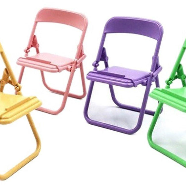 Creative Phone Holder - Foldable - Desktop - Macaron Color - Stool Stand - Ornament - Portable Lazy Stand - 5 Pieces.